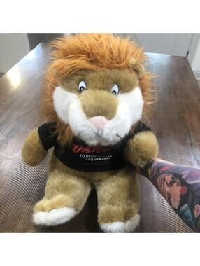 Vtg D.A.R.E To Resist Drugs & Violence 19" Plush LION Stuffed Animal Toy DARE